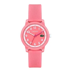 LACOSTE Montre 12.12 Kids Rose cadran rose fond rose bracelet silicone rose Hot