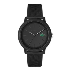 LACOSTE Montre 12.12 Noir cadran noir fond noir bracelet silicone noir Discount