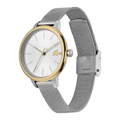 LACOSTE Montre Cannes Argent cadran bicolore fond argenté bracelet acier argenté Hot