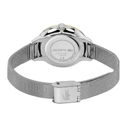 LACOSTE Montre Cannes Argent cadran bicolore fond argenté bracelet acier argenté Hot