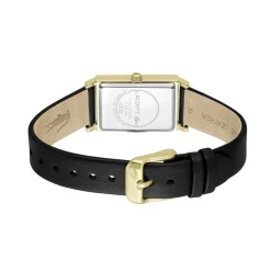 LACOSTE Montre Catherine Dore cadran doré fond doré bracelet cuir noir Best