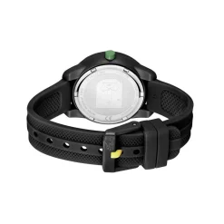 LACOSTE Montre Mini Tennis Noir cadran noir fond noir bracelet silicone noir Hot
