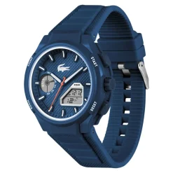 LACOSTE Montre Lc33 Bleu cadran bleu fond bleu bracelet silicone bleu New
