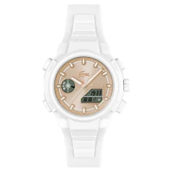 LACOSTE Montre Lc33 Crème cadran blanc fond cr&egrave;me bracelet silicone blanc Clearance
