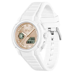 LACOSTE Montre Lc33 Crème cadran blanc fond cr&egrave;me bracelet silicone blanc Clearance