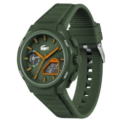 LACOSTE Montre Lc33 Kaki cadran kaki fond kaki bracelet silicone kaki Discount