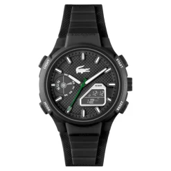 LACOSTE Montre Lc33 Noir cadran noir fond noir bracelet silicone noir Sale