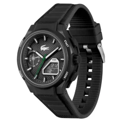 LACOSTE Montre Lc33 Noir cadran noir fond noir bracelet silicone noir Sale