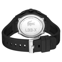 LACOSTE Montre Lc33 Noir cadran noir fond noir bracelet silicone noir Sale