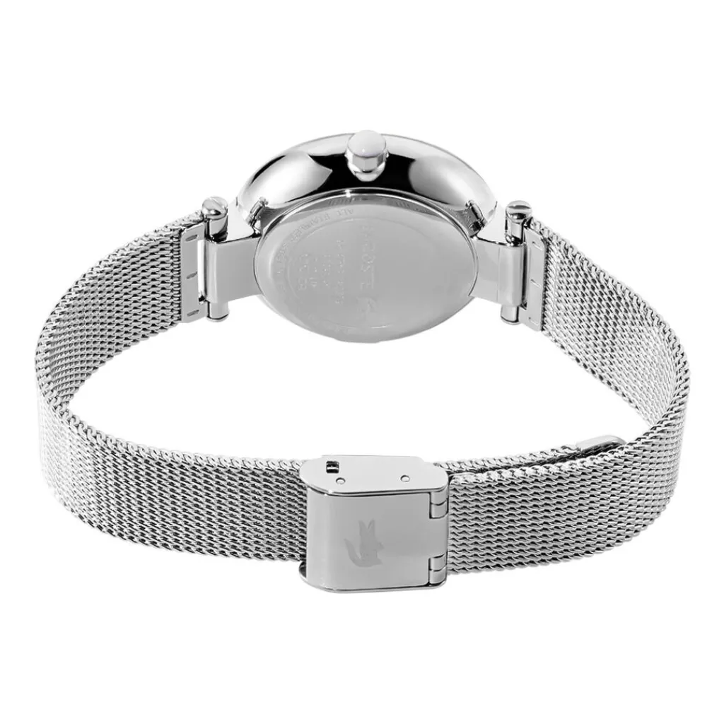 LACOSTE Montre Orba Blanc cadran doré fond blanc bracelet acier argenté Sale