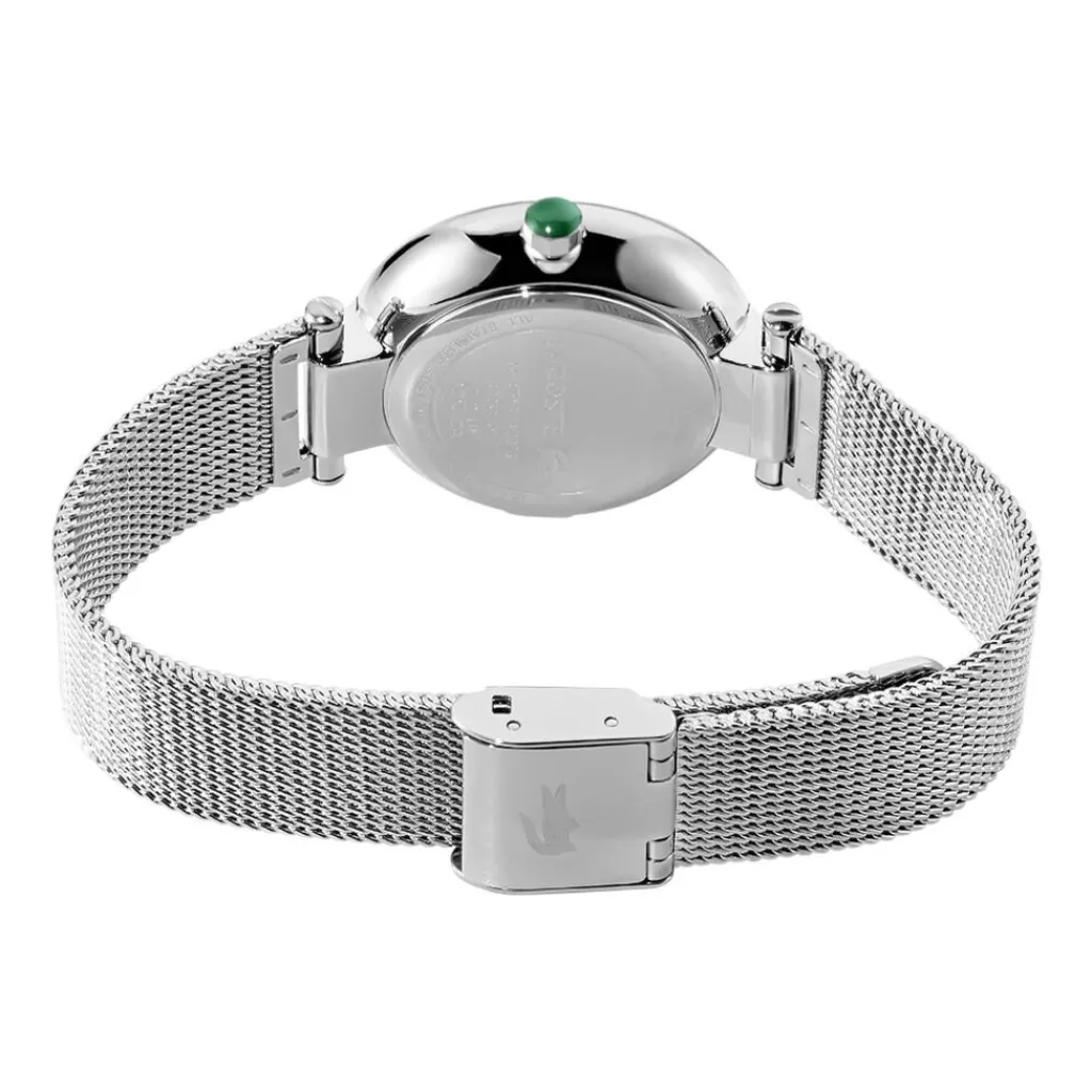 LACOSTE Montre Orba Vert cadran doré fond vert bracelet acier argenté Discount