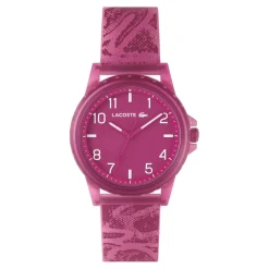 LACOSTE Montre Rider Rose cadran rose fond rose bracelet silicone rose Sale
