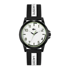 LACOSTE Montre Teen/rider Blanc cadran noir fond blanc bracelet silicone blanc Sale