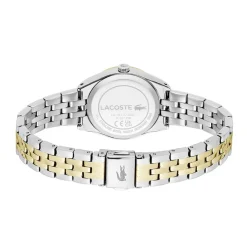 LACOSTE Montre Tuilerie Argenté cadran doré fond argenté bracelet acier New