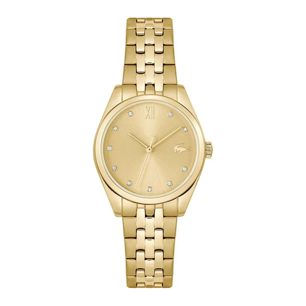 LACOSTE Montre Tuilerie Doré cadran doré fond doré bracelet acier doré Hot