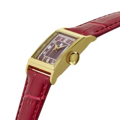 LIP Montre Churchill C18 Bordeaux cadran doré fond bordeaux bracelet cuir de vache bordeaux Sale