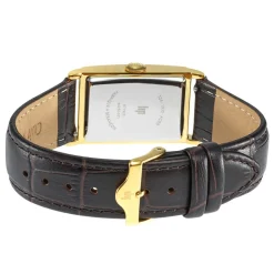 LIP Montre Churchill T24 Argenté cadran doré fond argenté bracelet cuir de vache marron Discount
