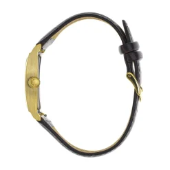 LIP Montre Churchill T24 Argenté cadran doré fond argenté bracelet cuir de vache marron Discount