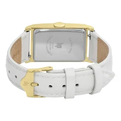 LIP Montre Churchill T18 Argenté cadran doré fond argenté bracelet cuir blanc Hot