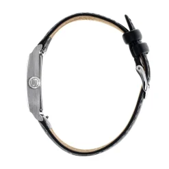 LIP Montre Churchill T18 Argenté cadran argenté fond argenté bracelet cuir de vache noir Clearance