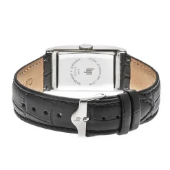 LIP Montre Churchill T24 Argenté cadran gris fond argenté bracelet cuir noir Outlet