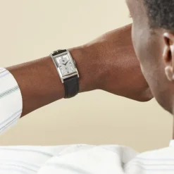 LIP Montre Churchill T24 Argenté cadran gris fond argenté bracelet cuir noir Outlet