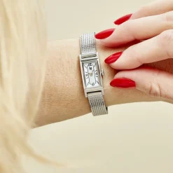 LIP Montre Churchill T13 Blanc cadran argenté fond blanc bracelet acier argenté New