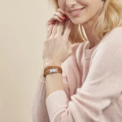 LIP Montre Churchill T13 Blanc cadran argenté fond blanc bracelet cuir marron Hot