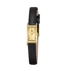 LIP Montre Churchill T13 Champagne cadran doré fond champagne bracelet cuir de vache noir