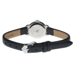 LIP Montre Henriette 19 Argenté cadran argenté fond argenté bracelet cuir de vache noir Sale