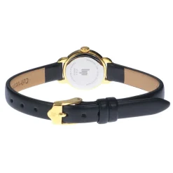 LIP Montre Henriette 19 Argenté cadran doré fond argenté bracelet cuir de vache noir Hot