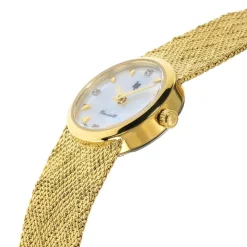 LIP Montre Henriette 22 Nacre Blanche cadran doré fond nacre blanche bracelet acier doré Best