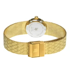 LIP Montre Henriette Diamant Nacre Noire cadran doré fond nacre noire bracelet acier doré Clearance