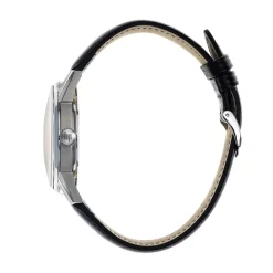 LIP Montre Himalaya 40 Noir cadran argenté fond noir bracelet cuir de vache noir Clearance