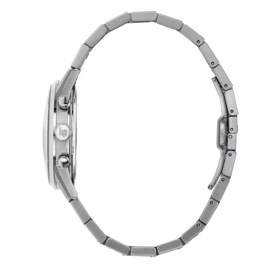 LIP Montre Himalaya Chrono Vert cadran argenté fond vert bracelet acier argenté Clearance