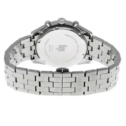 LIP Montre Himalaya Chrono Bleu cadran argenté fond bleu bracelet acier argenté