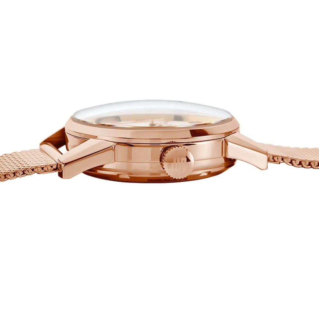 LIP Montre Himalaya C艙ur Battant Blanc cadran doré rose fond blanc bracelet acier doré rose New