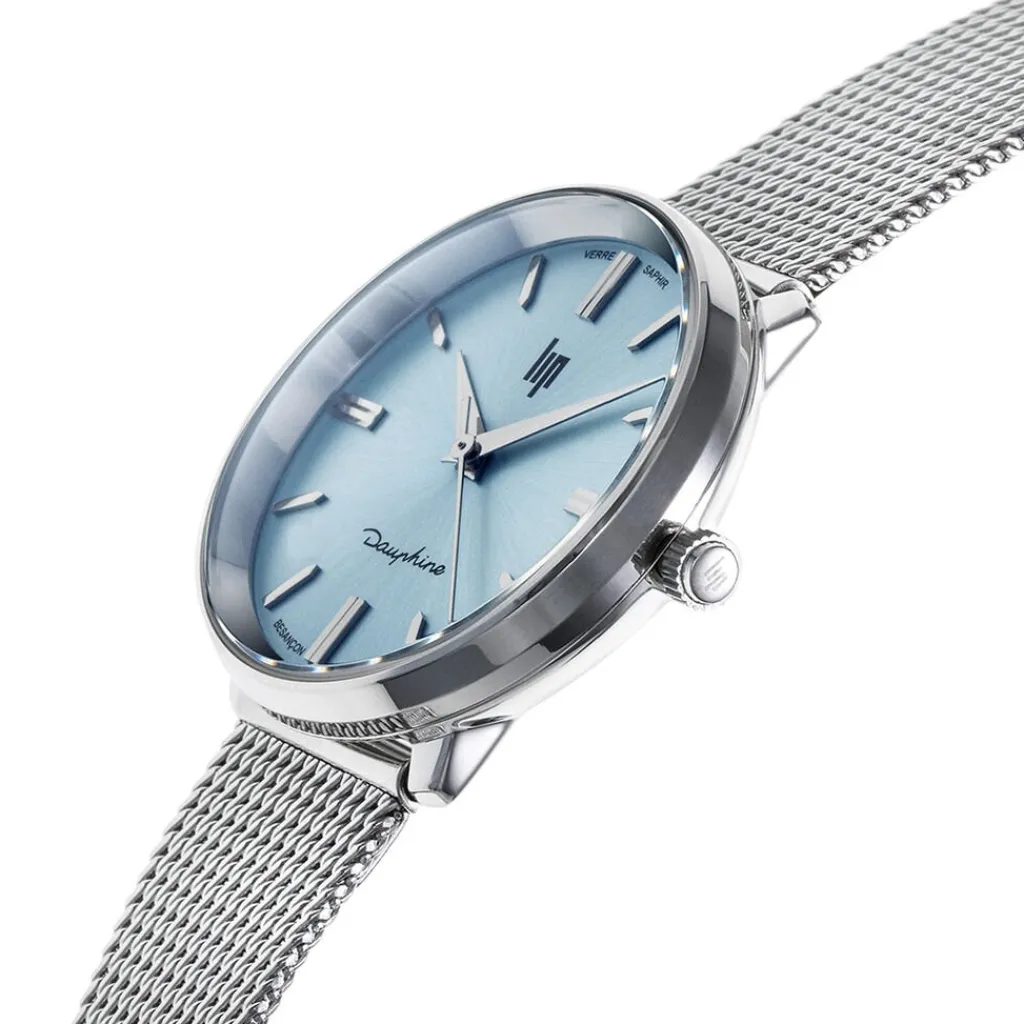 LIP Montre Himalaya Dauphine 29 Bleu cadran argenté fond bleu bracelet acier argenté Online