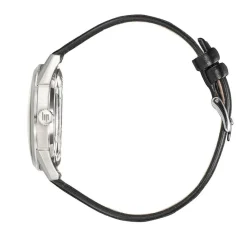 LIP Montre Himalaya Sablier 40 Noir cadran argenté fond noir bracelet cuir noir Discount