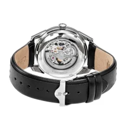LIP Montre Himalaya Sablier 40 Noir cadran argenté fond noir bracelet cuir noir Discount