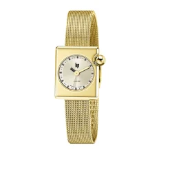 LIP Montre Mach 2000 Mini Square Doré cadran doré fond doré bracelet acier doré New
