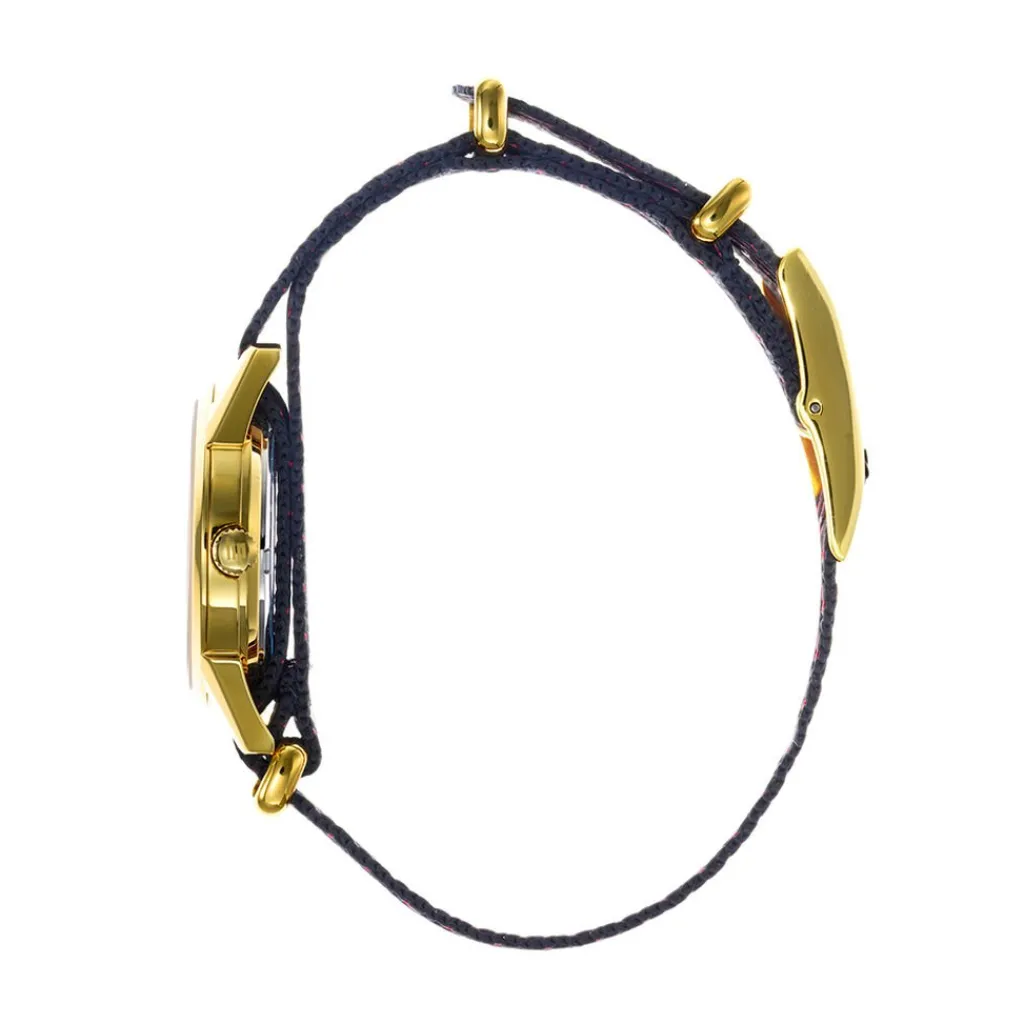 LIP Montre Mini Argenté cadran doré fond argenté bracelet nylon bicolore Clearance