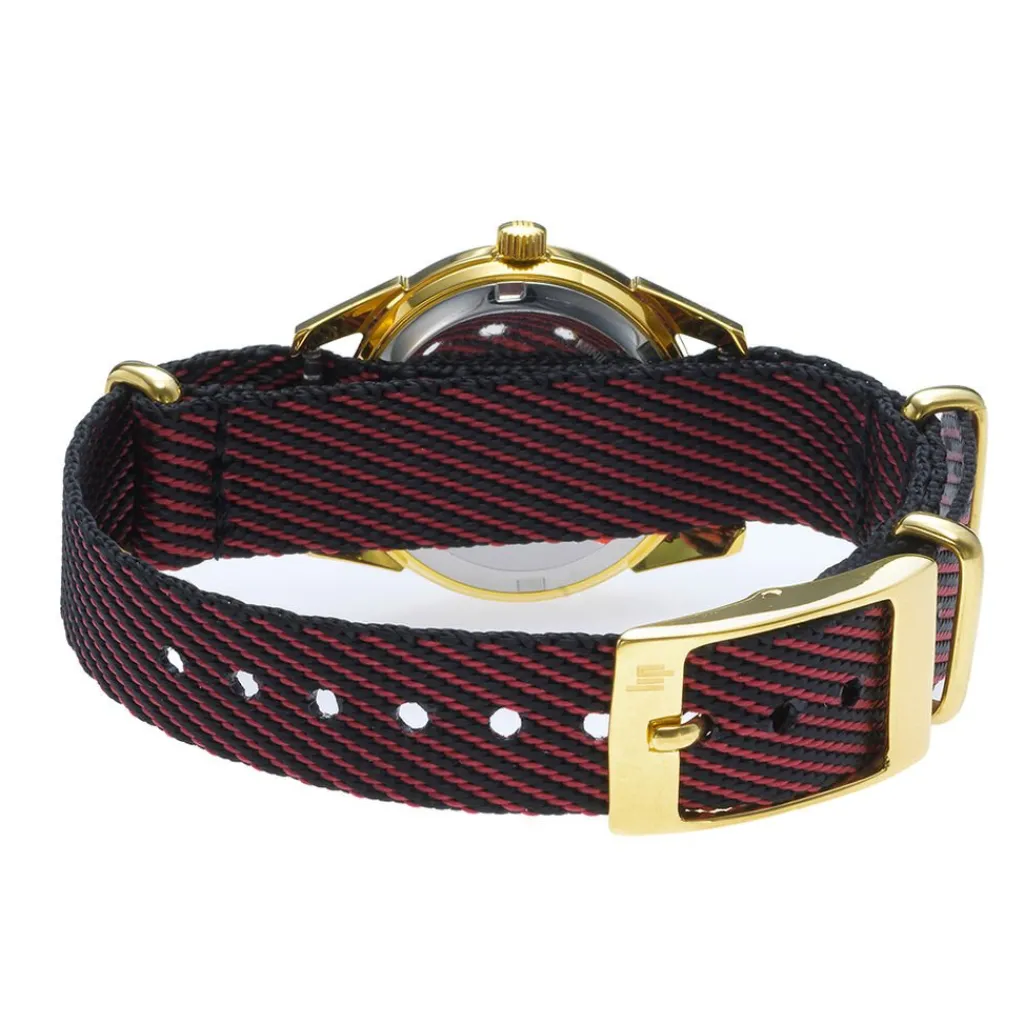 LIP Montre Mini Argenté cadran doré fond argenté bracelet nylon bicolore Clearance