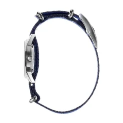 LIP Montre Mini Argenté cadran argenté fond argenté bracelet nylon bleu Sale