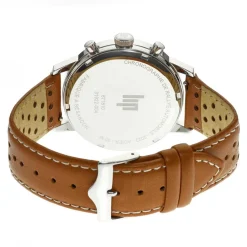 LIP Montre Rallye Bleu cadran argenté fond bleu bracelet cuir marron Best