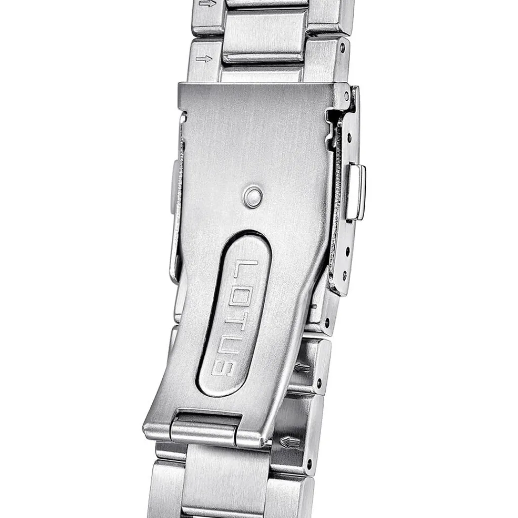 LOTUS Montre Automatico Bleu cadran argenté fond bleu bracelet acier argenté Outlet
