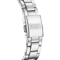 LOTUS Montre Bliss Noir cadran argenté fond noir bracelet acier argenté New