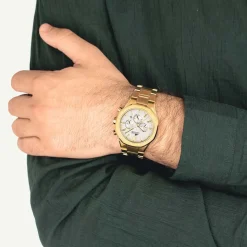 LOTUS Montre Excellent Argenté cadran doré fond argenté bracelet acier doré Clearance