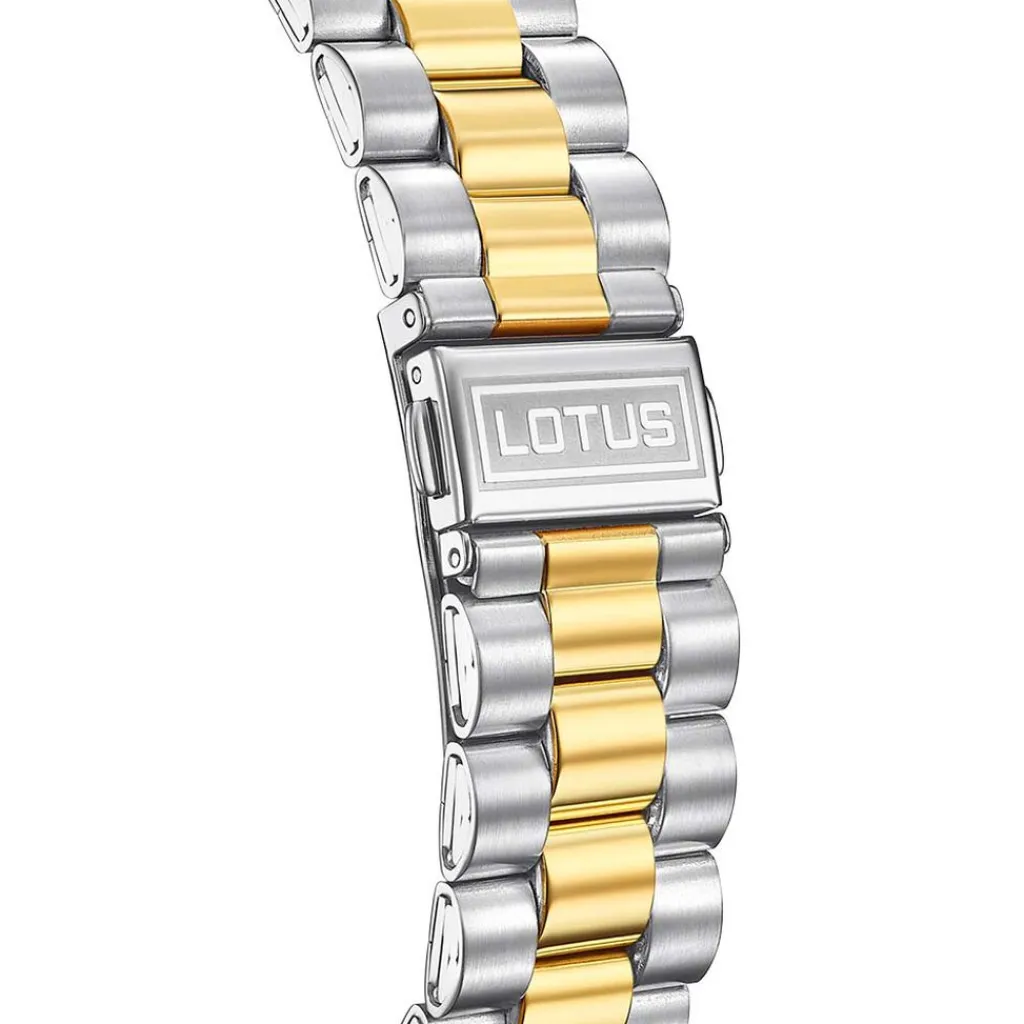 LOTUS Montre Freedom Bleu cadran argenté fond bleu bracelet acier bicolore Hot