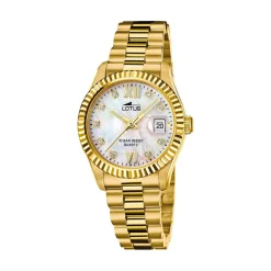 LOTUS Montre Freedom Collection Nacre Blanche cadran doré fond nacre blanche bracelet acier doré Sale